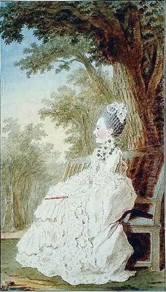 Fortunee-Marie d'Este (1734-1803) Countess of la Marche, Princess of Conti, 1768 Oil Painting by Louis Carrogis Carmontelle