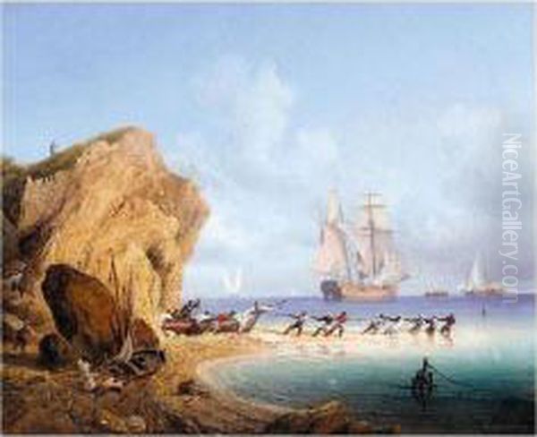 L Garneray Oil Painting by Ambroise-Louis Garneray