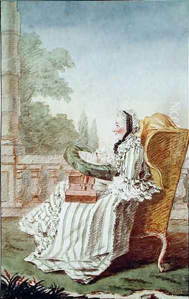 Louise-Henriette-Gabrielle de Lorraine (b.1718) Mademoiselle de Marsan, Princess of Bouillon, 1760 Oil Painting by Louis Carrogis Carmontelle