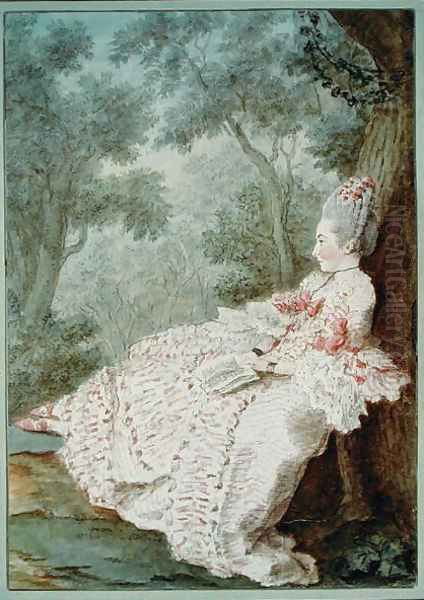 La Marquise de la Croix, c.1768 Oil Painting by Louis Carrogis Carmontelle