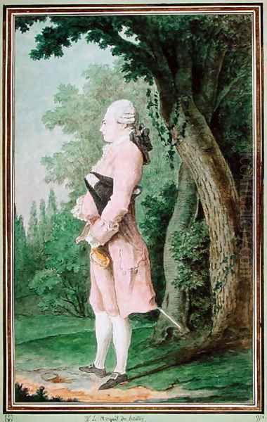 The Marquis de Hautoy, 1774 Oil Painting by Louis Carrogis Carmontelle