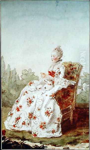 Madame de Boisandre, wife of the commandant of the hunt of the Duke of Orleans, c.1761 Oil Painting by Louis Carrogis Carmontelle