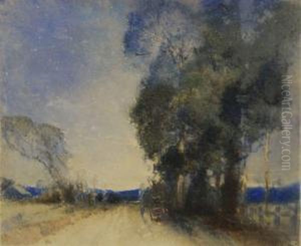 Winter Evening Oil Painting by Tom Garrett