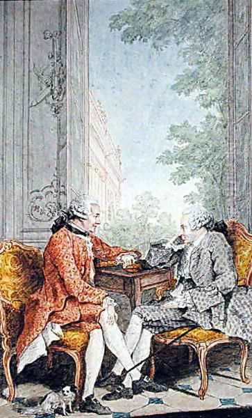 Monsieur de Saint-Marc and Monsieur de Bellisle Oil Painting by Louis Carrogis Carmontelle