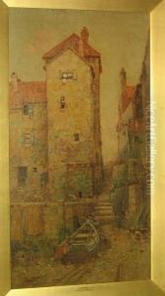 Old Whitby Oil Painting by Oswald Garside