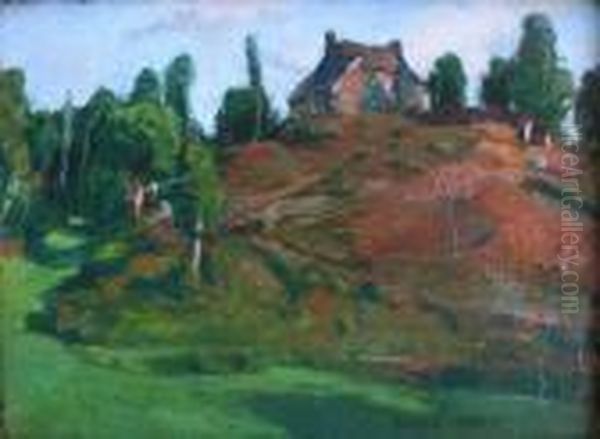 House On A Hill Oil Painting by Norman Garstin