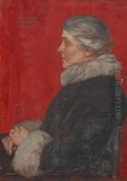 A Portrait Of Dochie Garstin, The Artist's Wife. Oil Painting by Norman Garstin