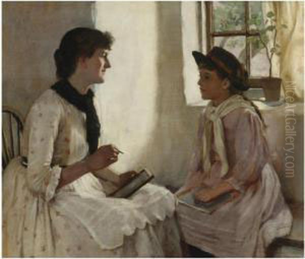 The Morning Lesson Oil Painting by Norman Garstin