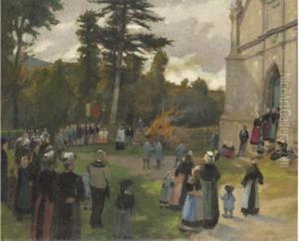 The Breton Parade Oil Painting by Norman Garstin