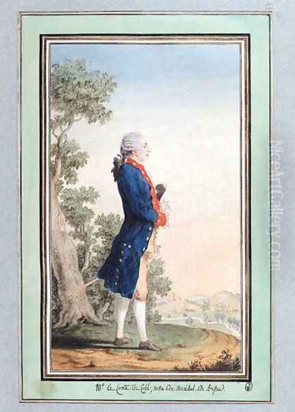 Hyacinthe-Hugues-Timoleon (1746-1813) Count of Cosse Oil Painting by Louis Carrogis Carmontelle