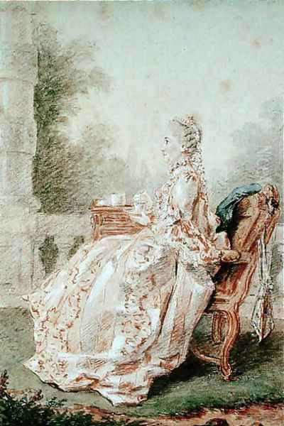 Unknown Lady, c.1762 Oil Painting by Louis Carrogis Carmontelle