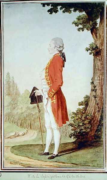 Jean-Baptiste-Louis de la Bussiere, horseman to the Duke of Orleans Oil Painting by Louis Carrogis Carmontelle