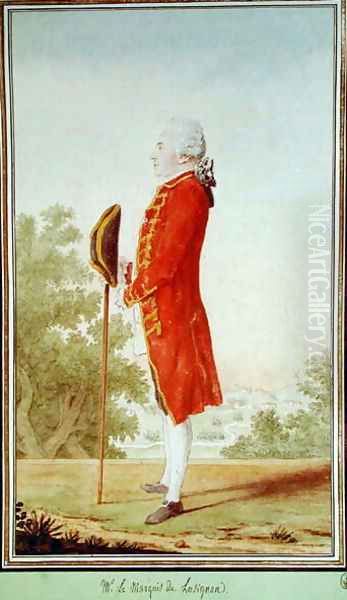 Louis-Hugues, Marquis de Lusignan, c.1764 Oil Painting by Louis Carrogis Carmontelle