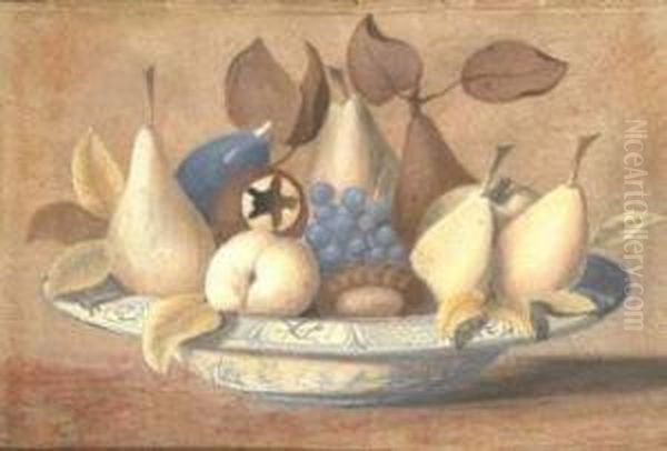 Dipinto, Raffigurante Fruttiera Con Pere, Uva, Castagna E Pesca Oil Painting by Giovanna Garzoni