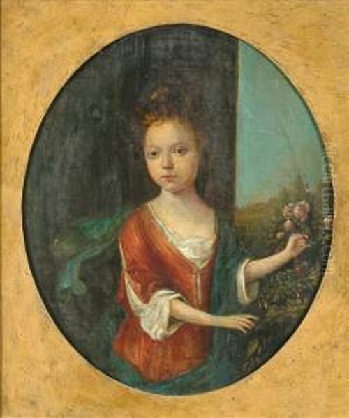 Portrait Of A Young Girl Oil Painting by Henri Gascard