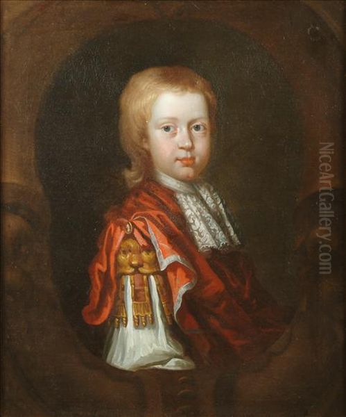 Portrait Of A Boy Headand Shoulders Oil Painting by Henri Gascard