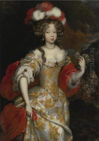 An Allegorical Portrait Of Hortense Mancini, Duchesse De Mazarin Oil Painting by Henri Gascard