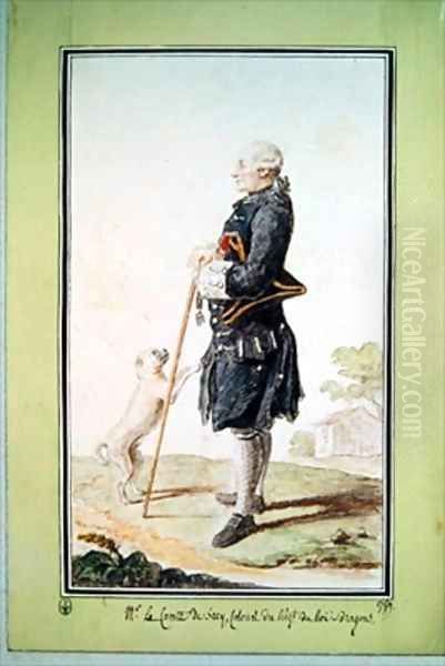 Alexandre Antoine Le Comte de Scey Montbeliard Oil Painting by Louis Carrogis Carmontelle