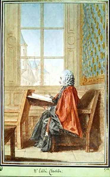 Abbot Chauvelin 1714-1770 Oil Painting by Louis Carrogis Carmontelle