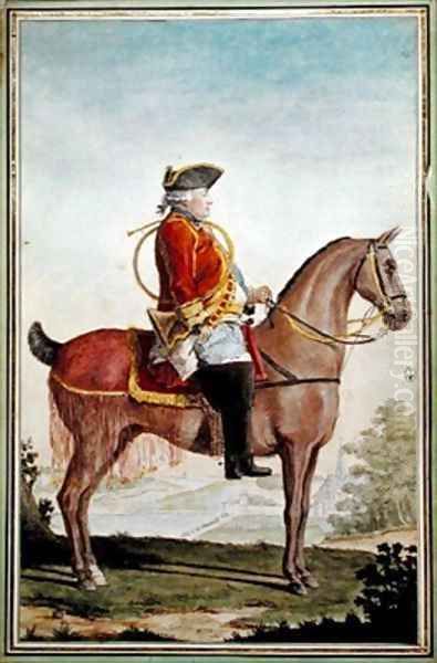 Louis Philippe (1725-85) Duke of Orleans in Hunting Costume Oil Painting by Louis Carrogis Carmontelle