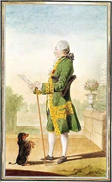 Monsieur de Boisandre, Master of the Hunt of the Duke of Orleans Oil Painting by Louis Carrogis Carmontelle