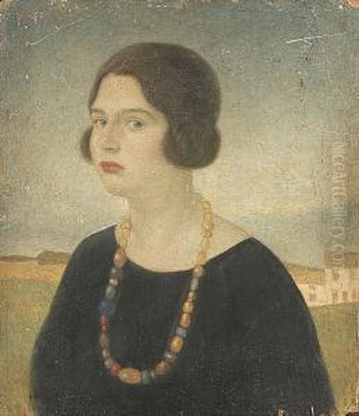 Portrait Of Joscelyne Verney Gaskin, Aged 22 Oil Painting by Arthur Joseph Gaskin