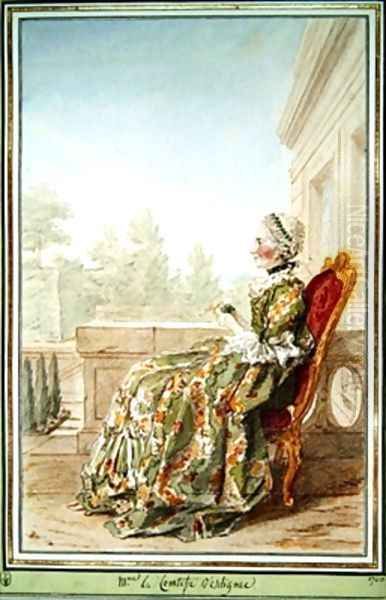 Therese Marguerite Chevalier de Montigny Comtesse dEsclignac Oil Painting by Louis Carrogis Carmontelle