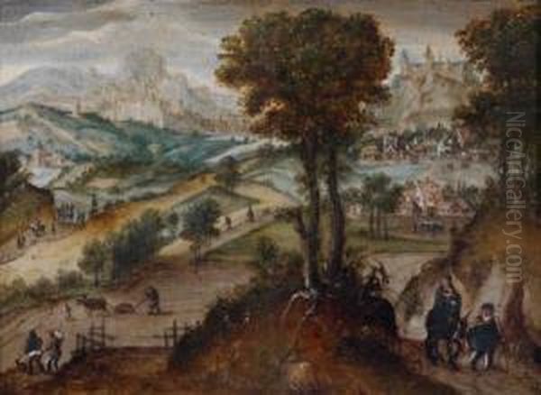 Weitelandschaft Mit Der Heiligen Familie Auf Der Flucht Nach Agypten Oil Painting by Lucas van Valckenborch