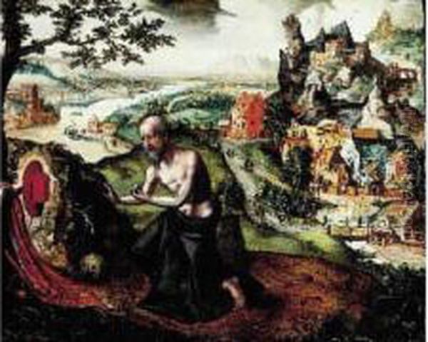 Saint Jerome Priant Dans Un Paysage Oil Painting by Lucas van Valckenborch