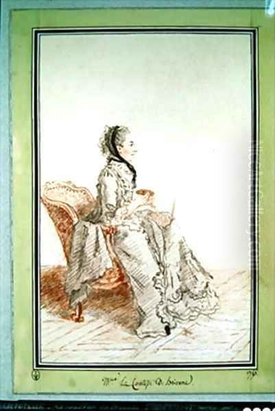 La comtesse de Brionne Oil Painting by Louis Carrogis Carmontelle