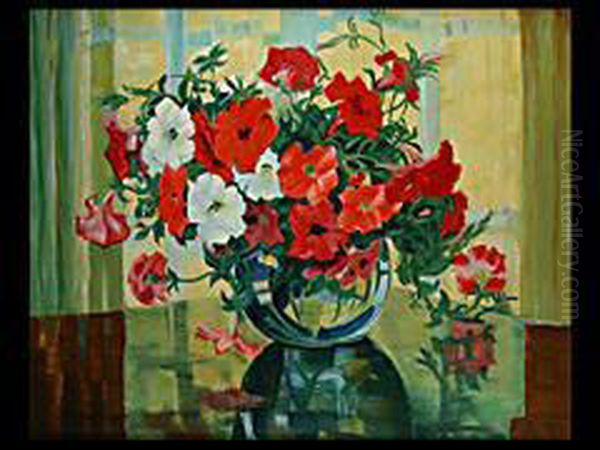 Blumenstrauss In Einer Vase Oil Painting by Anna Sophie Gasteiger