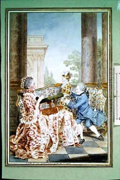 Suzanne Felix Madame Caze et ses enfants Oil Painting by Louis Carrogis Carmontelle