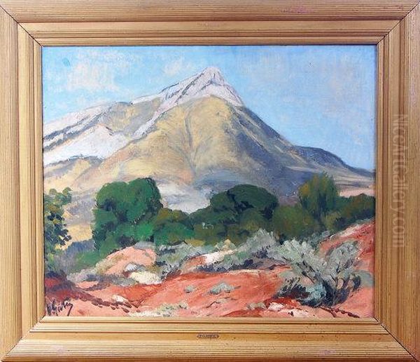 Mountain Landscape Scene Oil Painting by Pierre Gatier