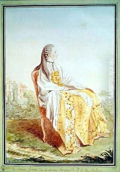 Marie Marguerite Adelaide de Bullioud Comtesse de Seran de La Tour Oil Painting by Louis Carrogis Carmontelle