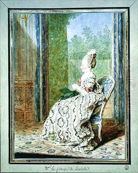 Marie Therese Louise de Savoie-Carignan (1749-92) Princess of Lamballe Oil Painting by Louis Carrogis Carmontelle