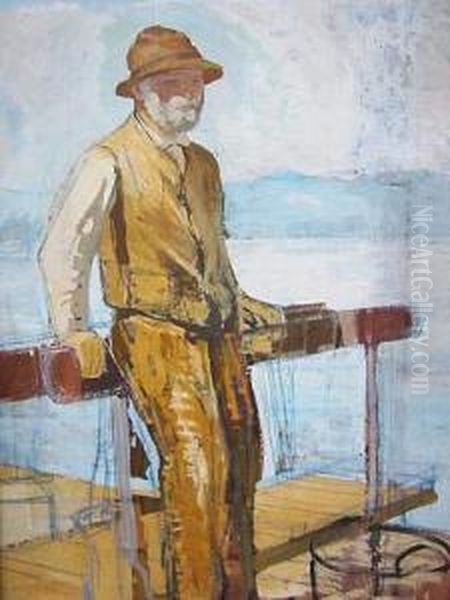 Attr. A,homme En Pied Oil Painting by Leon Gaud