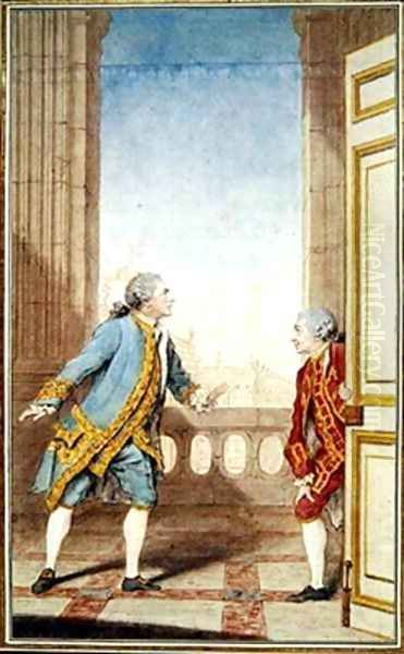 The Actor David Garrick 1716-1779 Oil Painting by Louis Carrogis Carmontelle