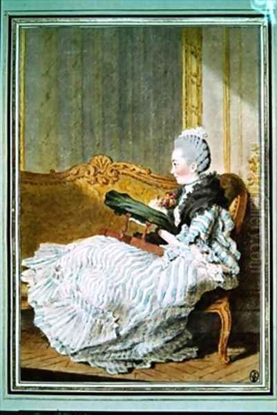 Francoise Therese Eleonore de Nettancourt Vaubecourt known as Madame dAlen Oil Painting by Louis Carrogis Carmontelle