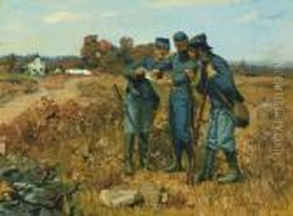 News From The Front Oil Painting by Gilbert Gaul