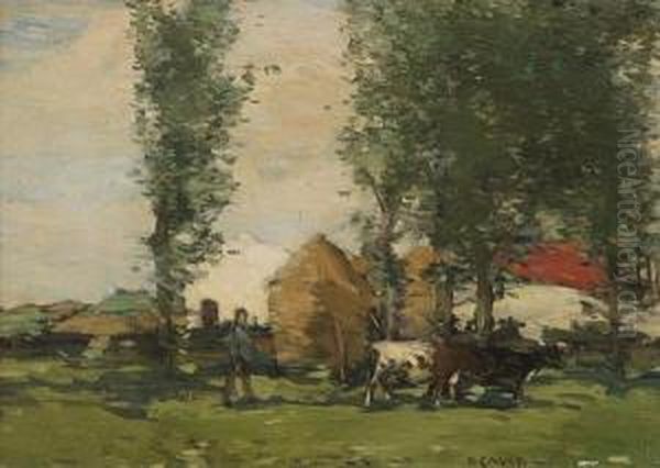 Farmstead Oil Painting by David Gauld