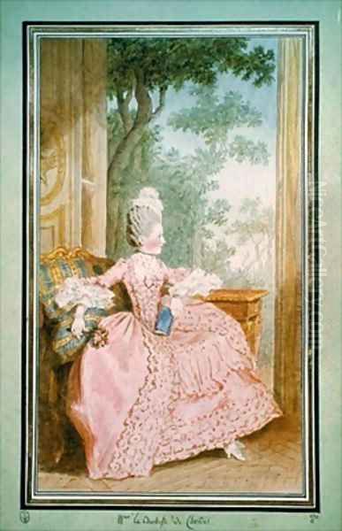 Louise Marie Adelaide de Bourbon-Penthievre (1753-1821) Duchess of Chartres Oil Painting by Louis Carrogis Carmontelle