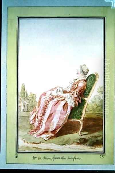 Madame de Blicourt Oil Painting by Louis Carrogis Carmontelle