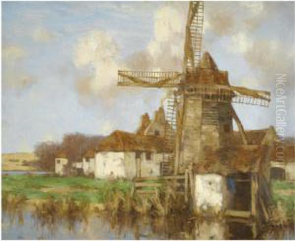 The Old Mill, Autumn Oil Painting by David Gauld