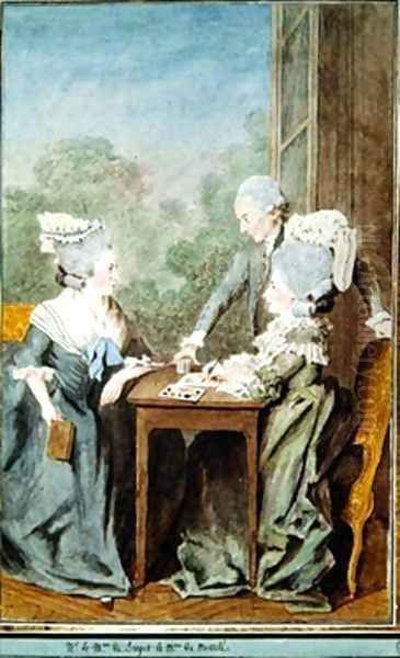 Madame de Monthule Monsieur et Madame de Breget Oil Painting by Louis Carrogis Carmontelle