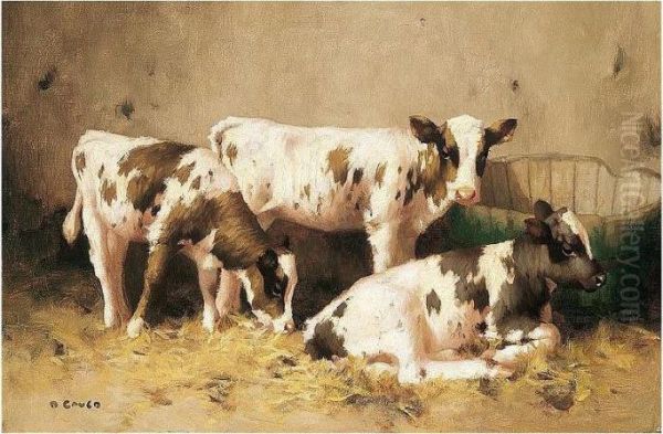 Calves Oil Painting by David Gauld