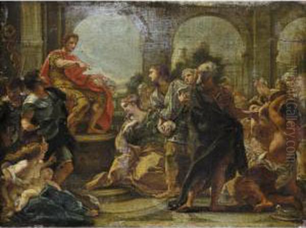 The Continence Of Scipio Oil Painting by Giovanni Battista (Baciccio) Gaulli