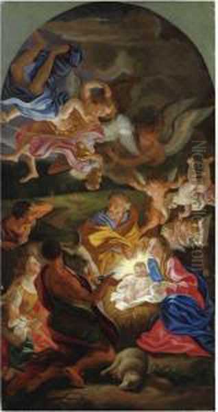 Adorazione Dei Pastori Oil Painting by Giovanni Battista (Baciccio) Gaulli