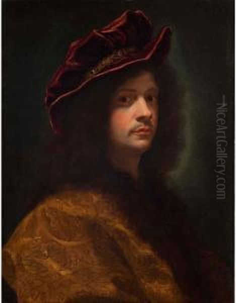 Autoritratto Oil Painting by Giovanni Battista (Baciccio) Gaulli