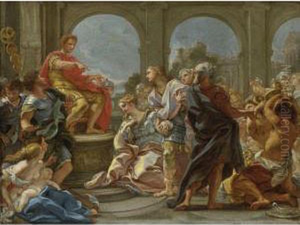 The Continence Of Scipio Oil Painting by Giovanni Battista (Baciccio) Gaulli