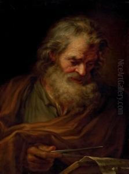 Archimedes Of Syracuse Oil Painting by Giovanni Battista (Baciccio) Gaulli